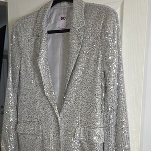 SO Silver Sequin Blazer